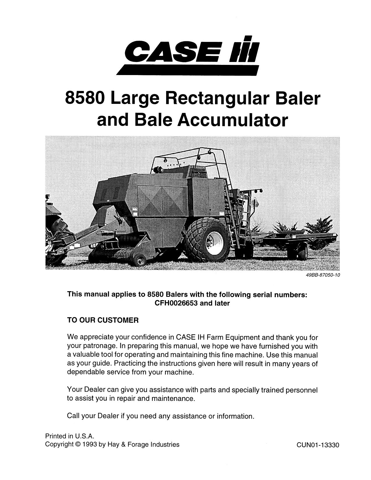 O-MAN 8580 AFTER SN CFH0026653 service manual